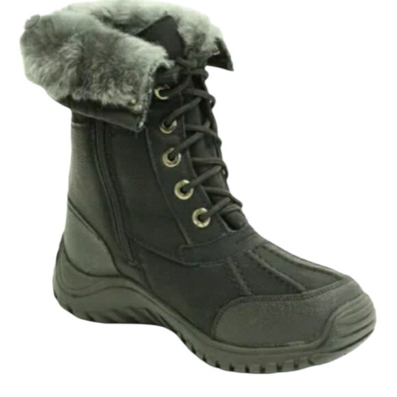 Apres by Lamo Vanessa Black Winter Boots Faux Fur Leather & Man-Made Size 7 - Picture 3 of 16